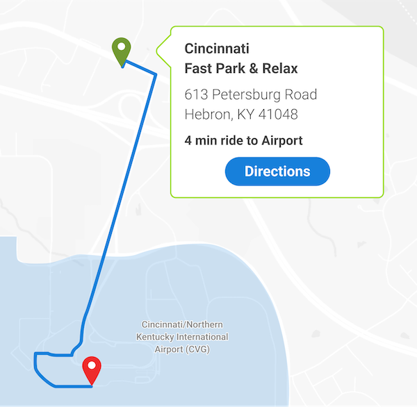 Your Cincinnati Airport Parking Solution Map