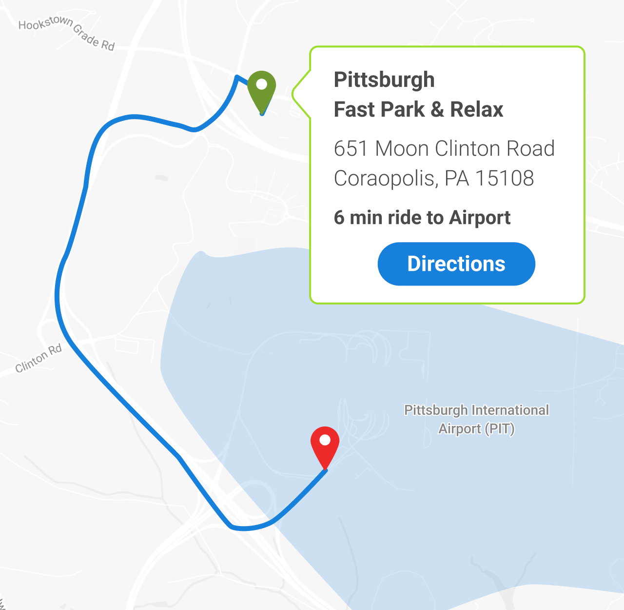 Your Pittsburgh Airport Parking Solution Map